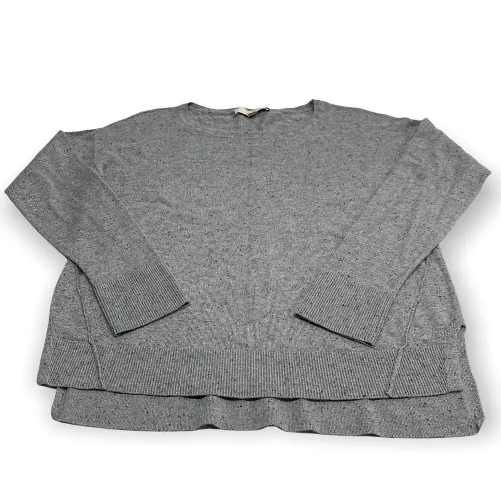 Loft Speckled Gray Hi-Lo Medium Sweater